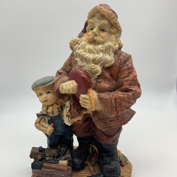 Vintage Christmas Teacher Santa & Little Boy Figurine Retro Christmas Decor - Picture 8 of 16